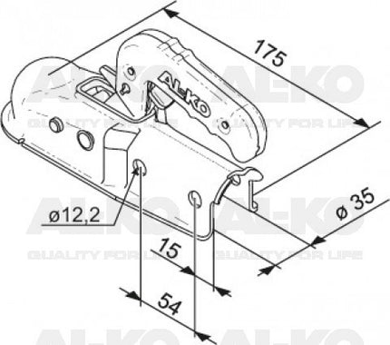 AL-KO AL-KO AK7-A - rund 35 mm - 750 kg - gebremste Kupplung