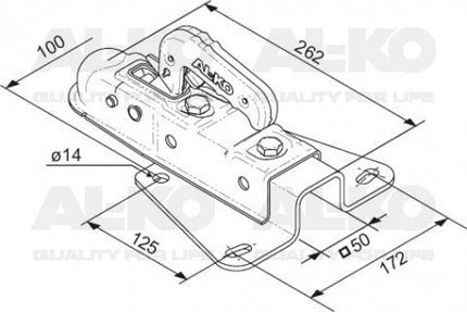 AL-KO AL-KO V-Anhänger AK7 Plus/75V - 50 mm Rohr - 750 kg - Kugelkupplung ungebremst