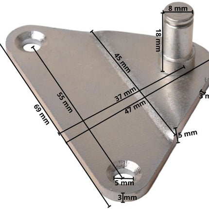 Anhängershop Befestigung abgewinkelt Gasdruckfeder 8 mm verzinkt