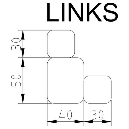 Anssems Eckrunge Anssems altes Modell 30 cm hinten links vorne rechts