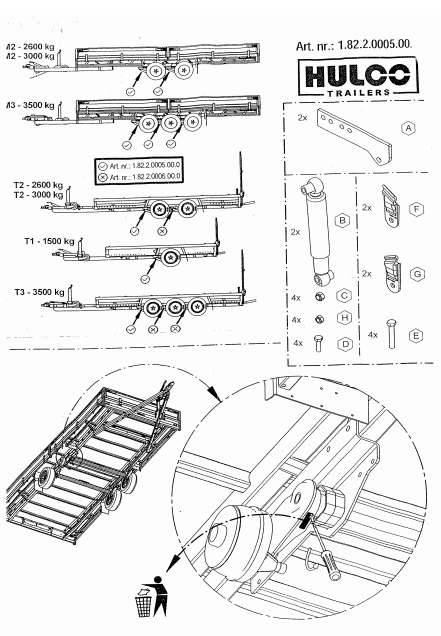 Anssems Hulco MEDAX/TERRAX Stoßdämpfer 1500 kg - Achse 1