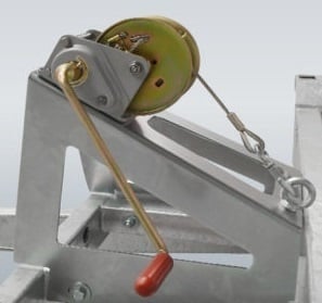 Anssems Hulco Terrax - Winde vormontiert auf Halterung