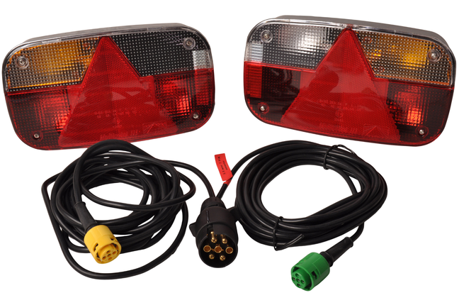 Aspock 7-poliges Aspöck Multipoint 3 Rückleuchten Set mit 5 Meter Hauptkabel