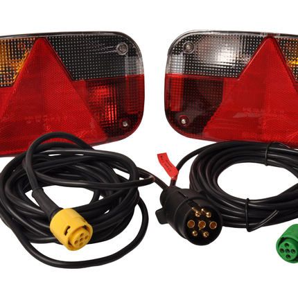 Aspock 7-poliges Aspöck Multipoint 3 Rückleuchten Set mit 5 Meter Hauptkabel