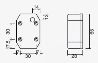 Aspock Aspöck Flexipoint Begrenzungsleuchte weiß mit 50 cm DC-Kabel