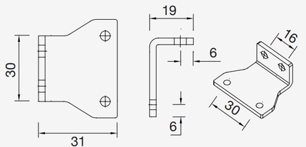 Aspock Aspöck Flexipoint Halter 90°/rechtwinklig