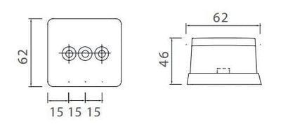 Aspock Aspöck Squarepoint Begrenzungsleuchte weiß mit 50 cm DC-Kabel