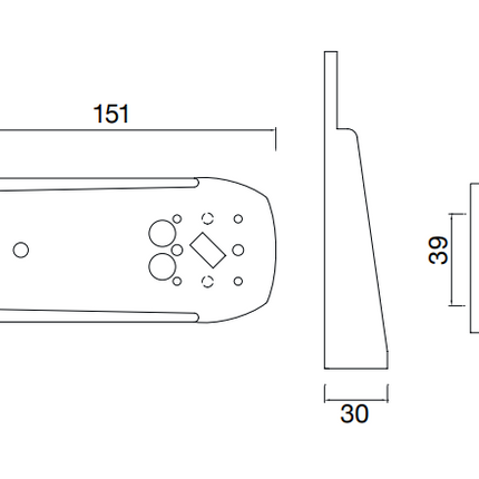 Aspock Aspock Squarepoint Halter - Hartgummi - 150 mm