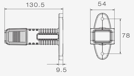 Aspock Aspock Superpoint 4 Begrenzungsleuchte kurz - links - weiß/rot/orange - LED - 100 cm Flachkabel - gerader Halter