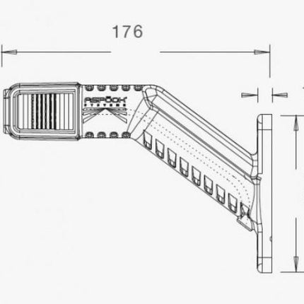 Aspock Aspöck Superpoint 4 - links - weiß/rot/orange - LED - 100 cm Flachkabel