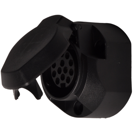 Cantonal 13-polige Steckdose - inklusive Dichtungsgummi - inklusive Mikroschalter für Nebelschlussleuchte