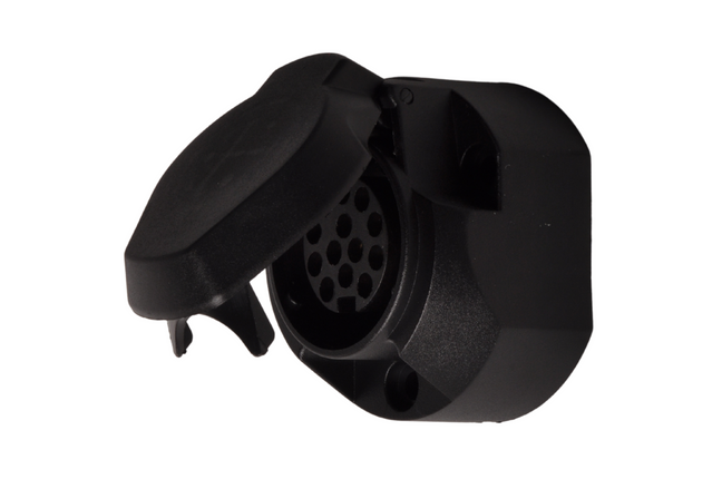 Cantonal 13-polige Steckdose - inklusive Dichtungsgummi - inklusive Mikroschalter für Nebelschlussleuchte