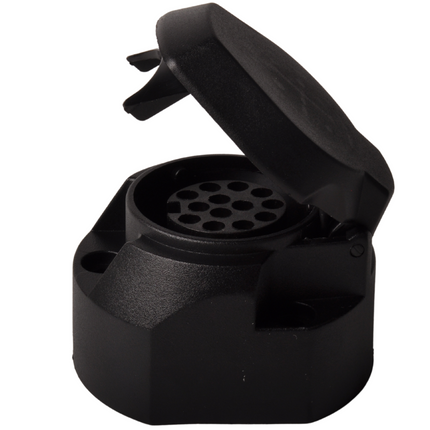 Cantonal 13-polige Steckdose - inklusive Dichtungsgummi - inklusive Mikroschalter für Nebelschlussleuchte