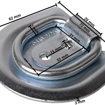 Cantonal Befestigungsring zum Anschrauben 72x62x10 mm - Satz von 4 Stück