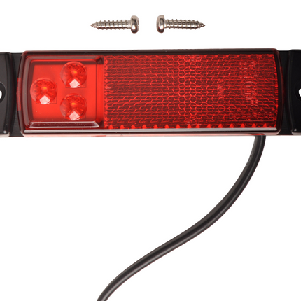 Cantonal Begrenzungsleuchte rot LED 12/24V 126x30mm
