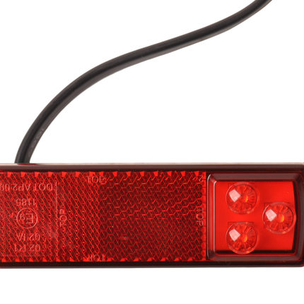 Cantonal Begrenzungsleuchte rot LED 12/24V 126x30mm