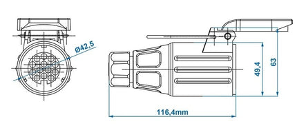 Cantonal Buchse 13-polig