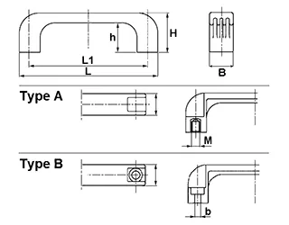 Cantonal Bügelgriff mit Messinghülse M8