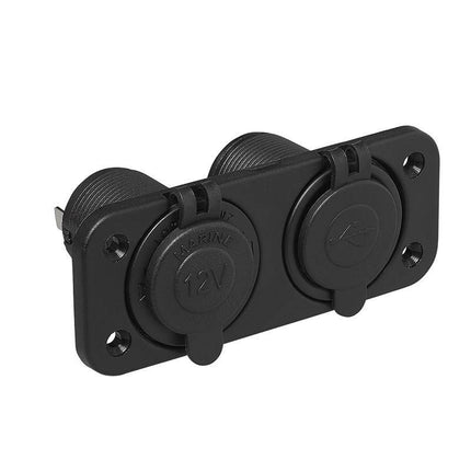 Cantonal Einbausatz - DIN-Steckdose + 2x USB-Anschluss 2x2100mA