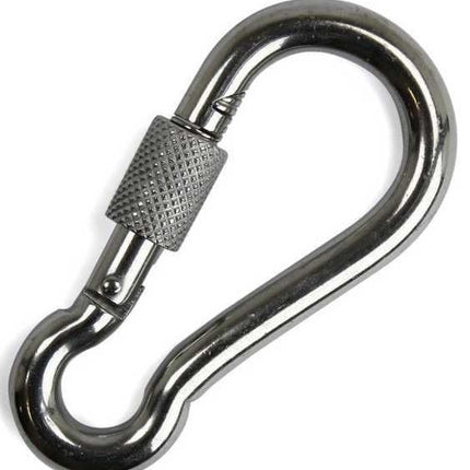 Cantonal Großer Karabinerhaken aus Edelstahl mit Schraubverschluss 120x11 mm- 17 mm Ösendurchmesser