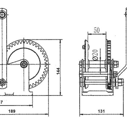 Cantonal Handwinde ungebremst 575 kg Übersetzung 4,2:1