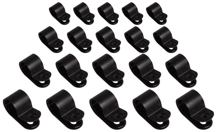 Cantonal Kabelklemmen 11,1 mm schwarz zur Befestigung von Beleuchtungskabeln - 20 Stück