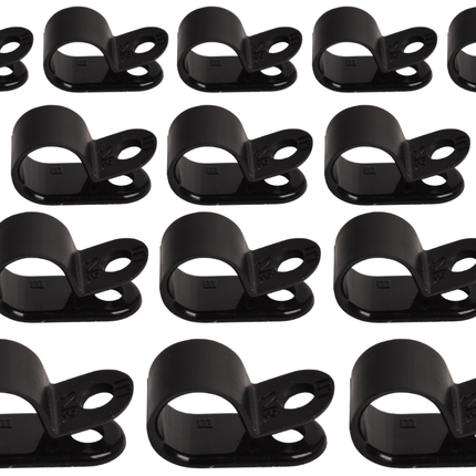 Cantonal Kabelklemmen 11,1 mm schwarz zur Befestigung von Beleuchtungskabeln - 20 Stück