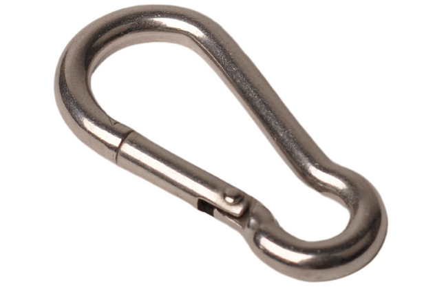 Cantonal Karabiner aus Edelstahl 50x5 mm - 8 mm Ösendurchmesser