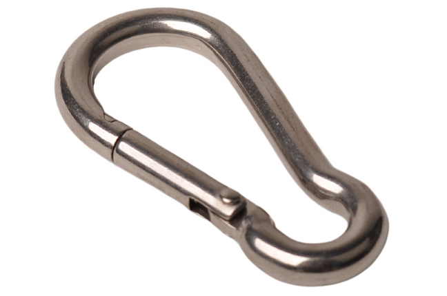 Cantonal Karabinerhaken aus Edelstahl 60x6 mm - Ösendurchmesser 9 mm