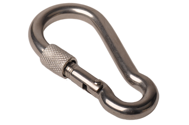 Cantonal Karabinerhaken Edelstahl 80x12 mm - 12 mm Öse