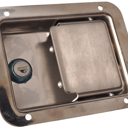 Cantonal Kastenverschluss aus poliertem Edelstahl - 140x108 mm - inklusive 2 Schlüssel