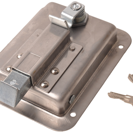Cantonal Kastenverschluss aus poliertem Edelstahl - 140x108 mm - inklusive 2 Schlüssel