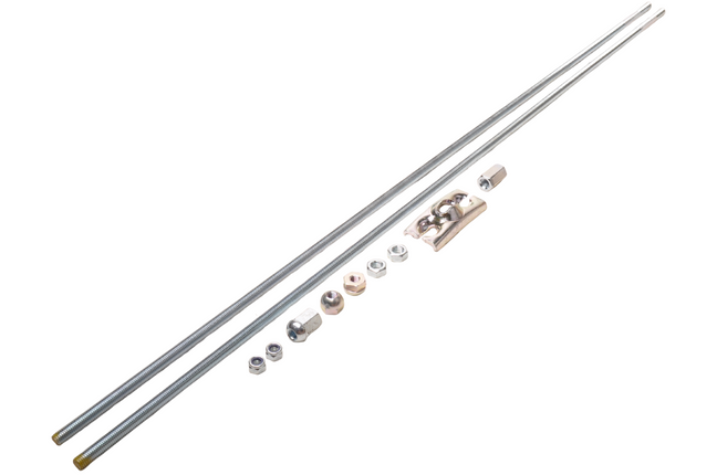 Cantonal Knott-Bremssatz für Einachsanhänger mit M10-Anschluss und 2x 1 Meter langem Gewindeende