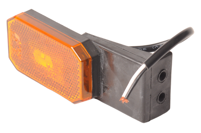 Cantonal Orange/gelbe Begrenzungsleuchte auf Montagesockel - 10 cm 2-adrige lose Litze - Glühlampe