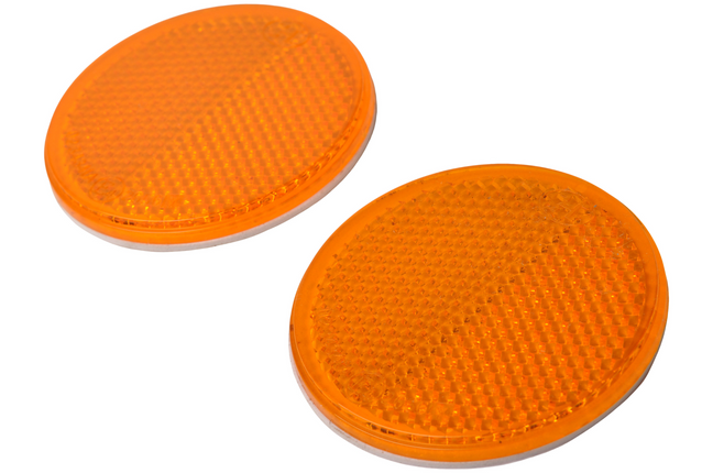Cantonal Orange/gelber Reflektor 58 mm selbstklebend rund - Set aus 2 Stück