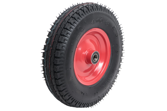 Cantonal Profi Schweres Schubkarrenrad - 4.00-8 -Luftbereifung und Stahlfelge - Tragfähigkeit: 535 kg - Achsloch/Nabendurchmesser: 25 mm - inklusive Kugellager