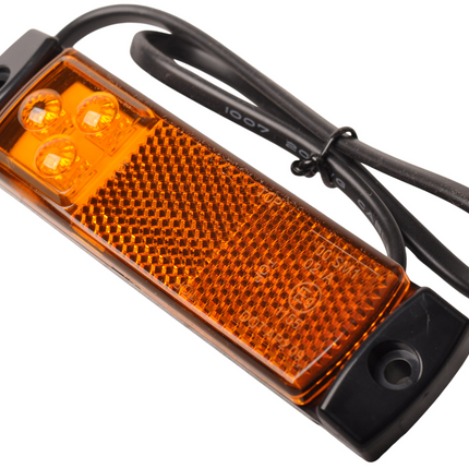 Cantonal Rechteckige orange/gelbe Begrenzungsleuchte - 2-Draht-Anschluss mit losem Kabel - LED