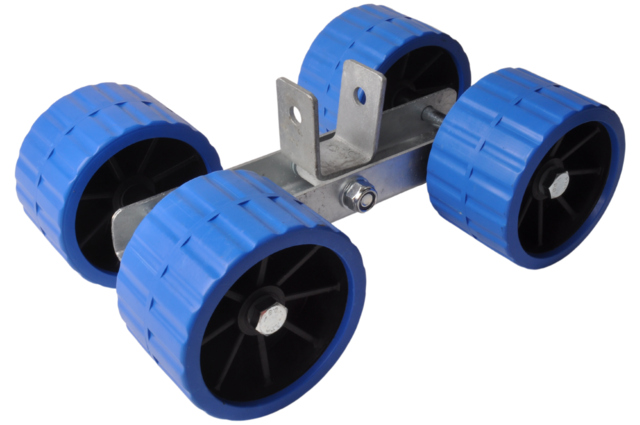 Cantonal Rollensatz auf Kippblock 30 mm - 4 Kielrollen - blau