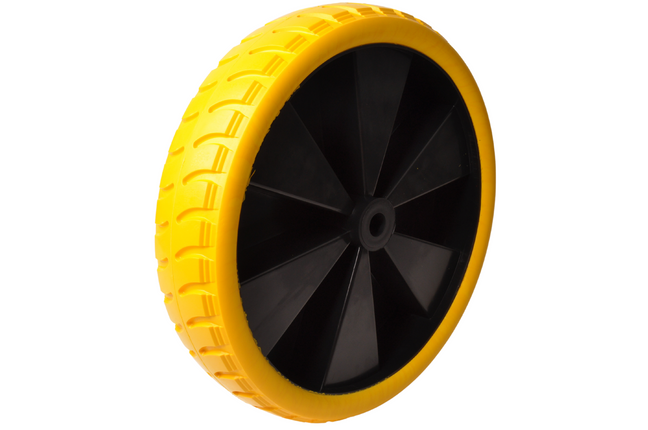 Cantonal Schubkarrenrad - 4.00-8 - pannensicher Vollgummireifen und schwarzer Kunststoff-Felge - Tragfähigkeit: 150 kg - Achsloch/ Nabendurchmesser: 20 mm