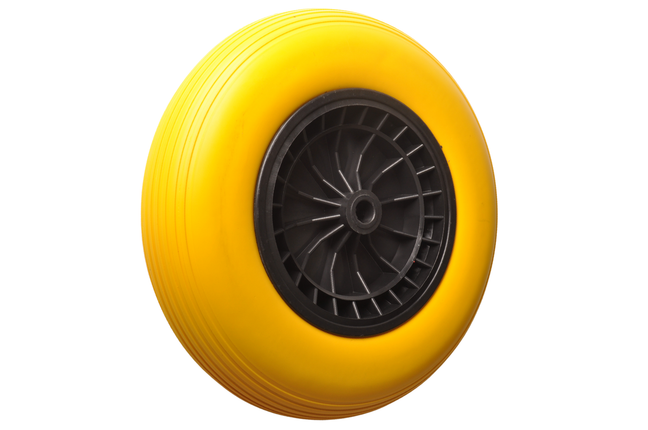 Cantonal Schubkarrenrad - 4.00-8 - Vollgummi pannensicher Schubkarrenrad mit Kunststoff-Felge - Tragfähigkeit: 150 kg - Achsloch/ Nabendurchmesser: 20 mm