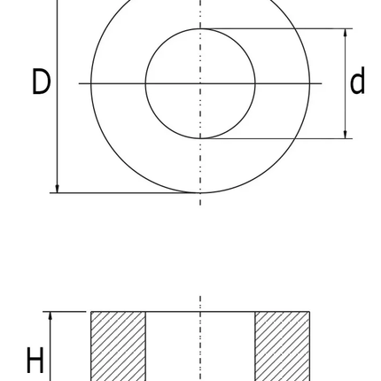 Cantonal Schwarze Abstandsbuchse 20x25x12,8 mm - PE-Material