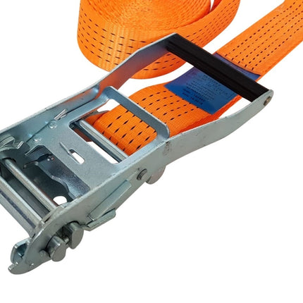 Cantonal Set von 4 Zurrgurten 800x5 cm - orange mit Aanhangwagendirect.nl Aufdruck - Bruchlast 5000 kg