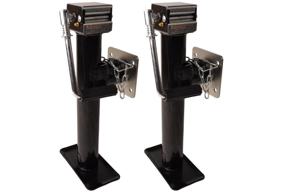 Cantonal Set von zwei kippbaren und ausdrehbaren Stützfüßen - 43-73 cm - 1000 kg - inklusive Flansch