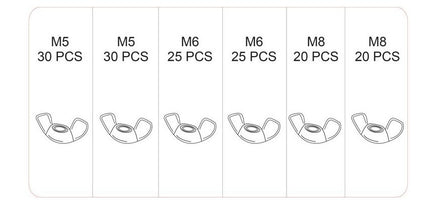 Cantonal Sortiment Flügelmuttern 150-teilig