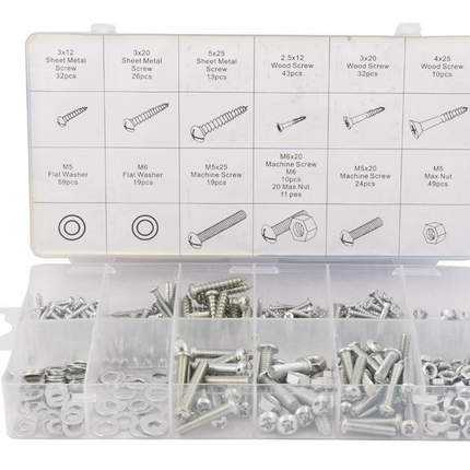 Cantonal Sortiment Schrauben, Bolzen und Muttern 347-teilig