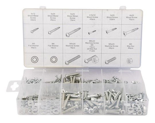 Cantonal Sortiment Schrauben, Bolzen und Muttern 347-teilig