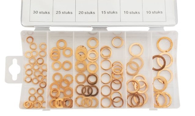 Cantonal Sortiment Unterlegscheiben Kupfer 110-teilig