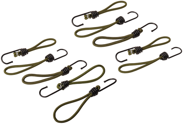 Cantonal Spanngummis mit Haken - 15 cm - dunkelgrün mit schwarzem Haken