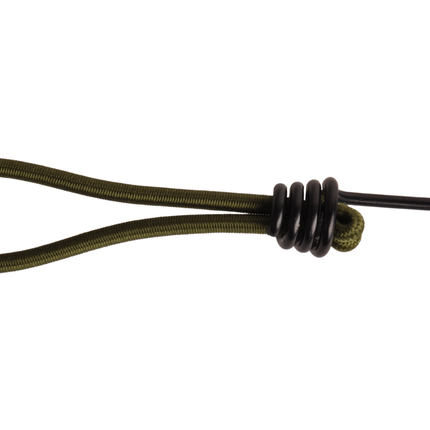 Cantonal Spanngummis mit Haken - 15 cm - dunkelgrün mit schwarzem Haken