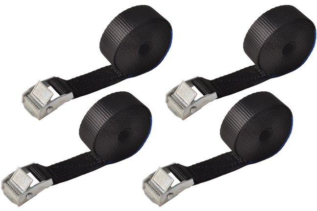 Cantonal Spanngurt schwarz 300x2,5 cm (250 kg) - Set von 4 Stück